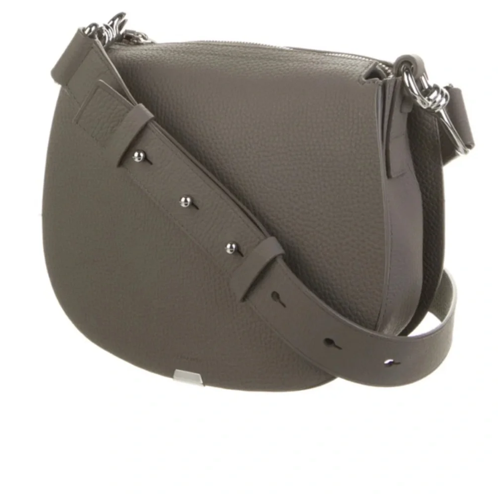 All Saints Gray Crossbody Bag with Adjustable Strap and Silver Hardware - Picture 3 of 5